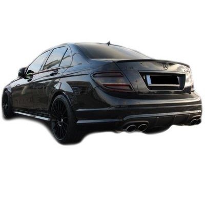 Mercedes C Serisi W204 (2008-2011) Makyajsız Arka Tampon Eki - Difüzör (Plastik)